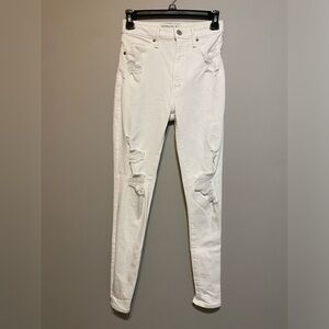 Abercrombie & Fitch White Ripped Jeans